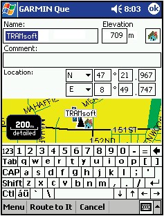 GARMIN Que waypoint