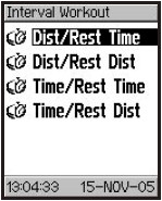 GARMIN Edge 205 interval workout