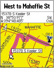 GARMIN eTrex Venture Cx route