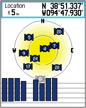 GARMIN eTrex Venture Cx satellites
