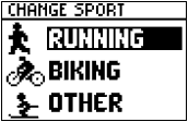 GARMIN Forerunner 301 change sport