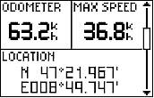 GARMIN Foretrex 101 trip computer view 2