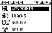 GARMIN Foretrex 201 main menu