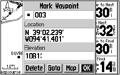 GARMIN GPS V waypoint