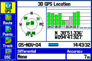 GARMIN GPSMAP276C satellites information