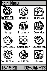 GARMIN GPSMAP60 Main Menu