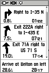 GARMIN GPSMAP60 Route