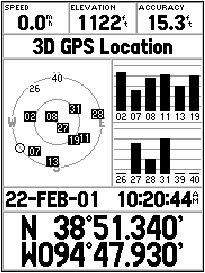 GARMIN GPSMAP76 satellites info