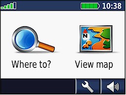 GARMIN Nuvi 200/250 main menu