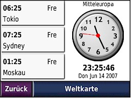 GARMIN Nuvi 200/250 Weltuhr
