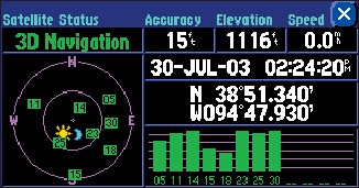 GARMIN StreetPilot 2610/2620 satellites info