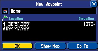 GARMIN StreetPoint 2610/2620 waypoint