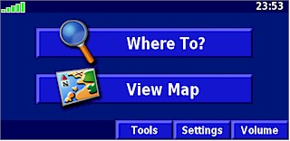 GARMIN StreetPilot 7500 main menu