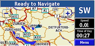 GARMIN StreetPilot 7500 map (day mode)
