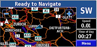 GARMIN StreetPilot 7500 map (night mode)