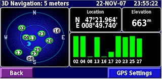 GARMIN StreetPilot 7500 satellites
