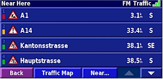 GARMIN StreetPilot 7500 traffic messages