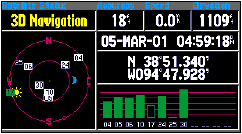 GARMIN StreetPilot III satellites info