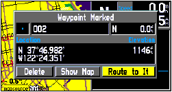 GARMIN StreetPilot III waypoint