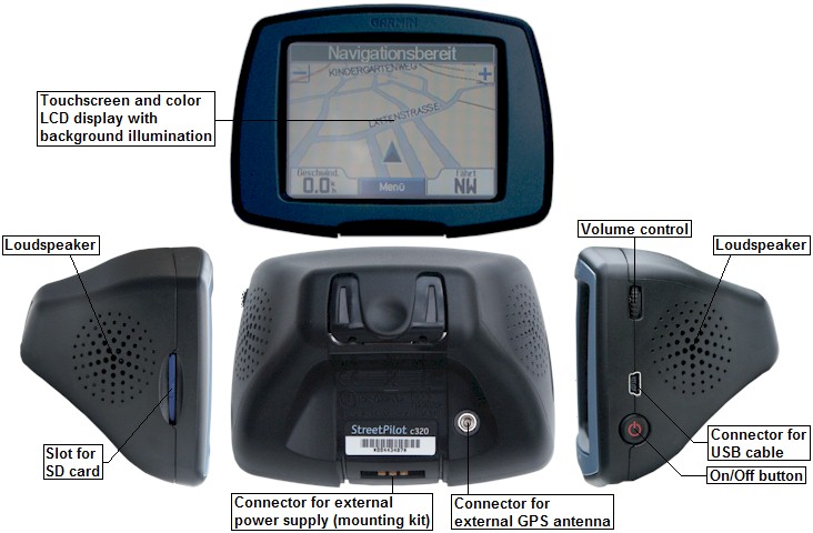 Overview of the GARMIN StreetPilot c320/c330s/c510/c550