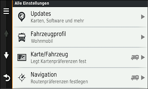 GARMIN Camper 660 - Einstellungen (1 von 3)