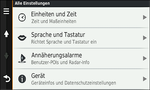 GARMIN Camper 660 - Einstellungen (3 von 3)