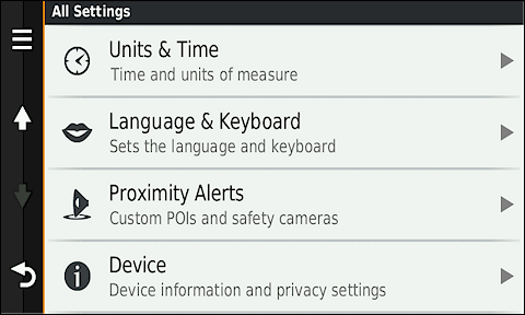 GARMIN Camper 660 - Settings (3 of 3)