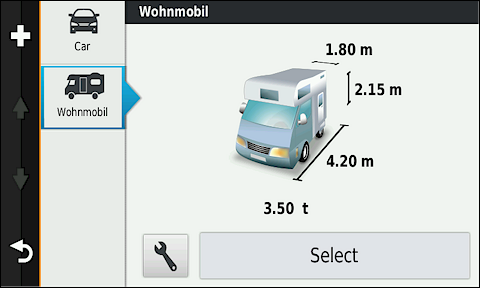 GARMIN Camper 660 - Vehile profiles
