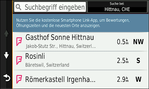 GARMIN Camper 660 - Foursquare Punkte von Interesse (POIs)