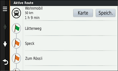 GARMIN Camper 660 - Aktive Route