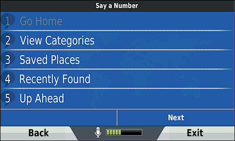 GARMIN Camper 660 - Voice control