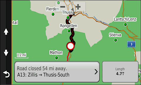 GARMIN Camper 660 - Traffic incident on map
