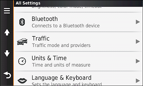 GARMIN Camper 760 - Settings 2 of 3