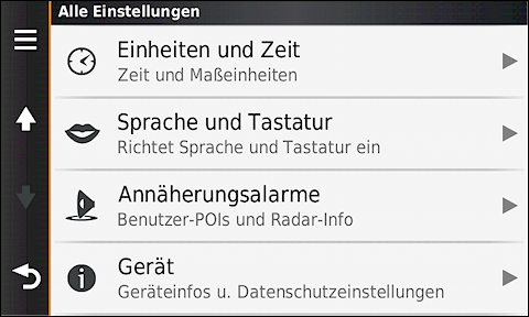 GARMIN Camper 760 - Einstellungen 3 von 3