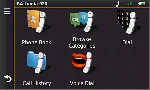 GARMIN Camper 760 - Telephone functions