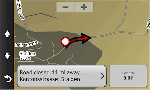 GARMIN Camper 760 - Traffic incident on map