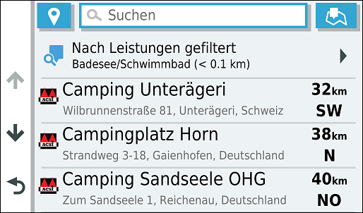 GARMIN Camper 780 - ACSI Campingpltze