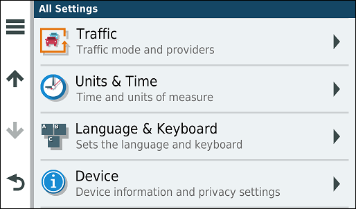 GARMIN Camper 780 - Settings 3 of 3