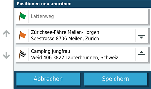GARMIN Camper 780 - Zwischenziele