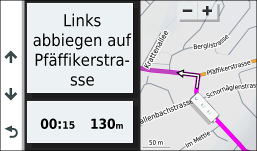 GARMIN Camper 780 - Vorschau Richtungswechsel