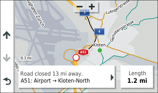 GARMIN Camper 780 - Traffic event on map