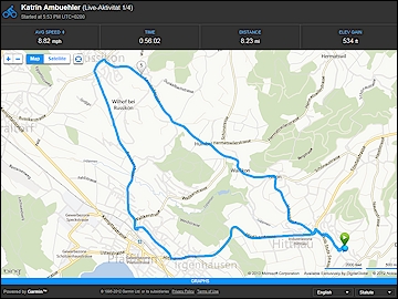 GARMIN Connect Mobile - Map with Live Activity