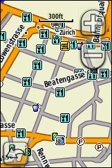GARMIN Dakota 10 map view City Navigator Europe, example Zuerich City detailed