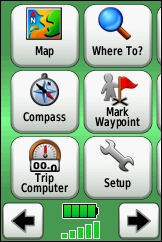 GARMIN Dakota 10 main menu (1 of 4)