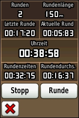 GARMIN Dakota 10 Stoppuhr