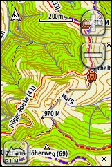 GARMIN Dakota 10 topografische Karte der Schweiz, Beispiel Wengen