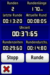 GARMIN Dakota 20 Stoppuhr