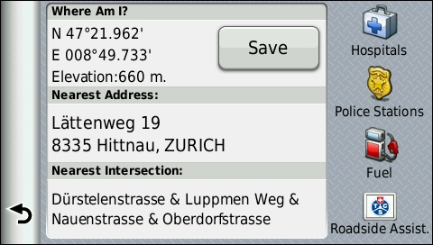 GARMIN Dezl 560 - Current Position