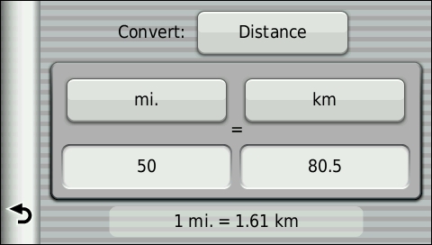GARMIN Dezl 560 - Unit Converter