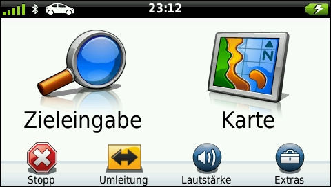 GARMIN Dezl 560 - Hauptmenu